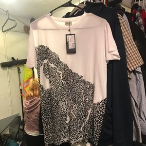 White and black dotted pattern Saint Laurent t shirt (authentic)